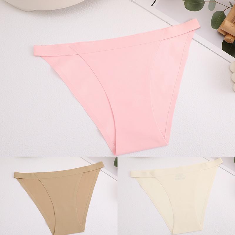 Бесшовные трусики для женщин, 3 шт./компл., хлопковые женские трусы с резинкой, большие размеры, нижнее белье бикини, нижнее белье