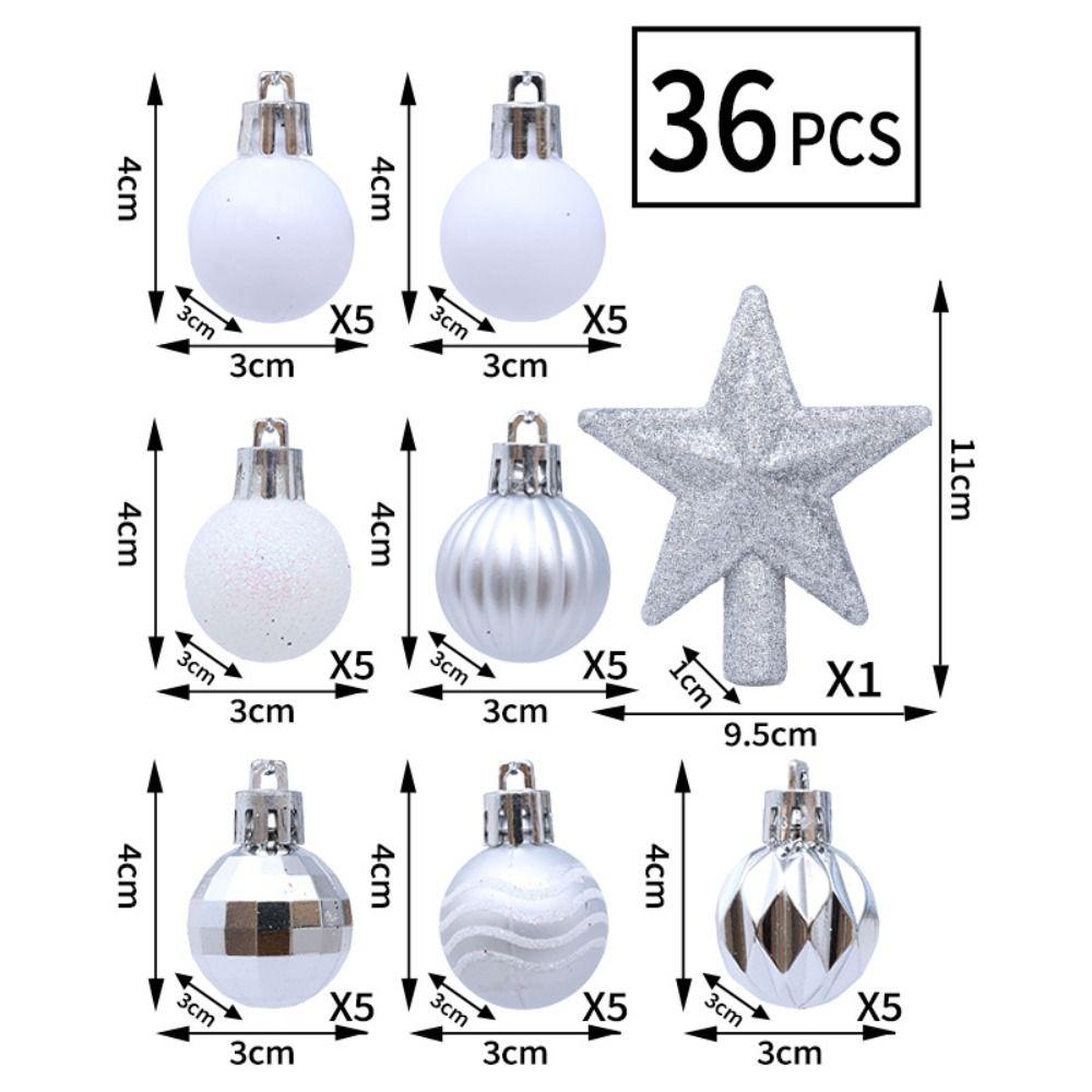 36Pcs Electroplated Christmas Tree Topper Christmas Supplies Christmas Home Decoration