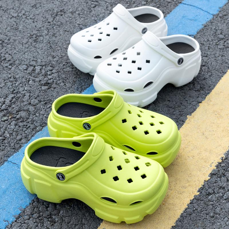 Толстая подошва, увеличивающая высоту обуви, популярная женская верхняя одежда, офисная, нескользящая, дышащая, операционная, сумка, полутапочки, женские, летние