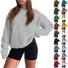 Женская модная толстовка с длинным рукавом и круглым вырезом для повседневной носки
