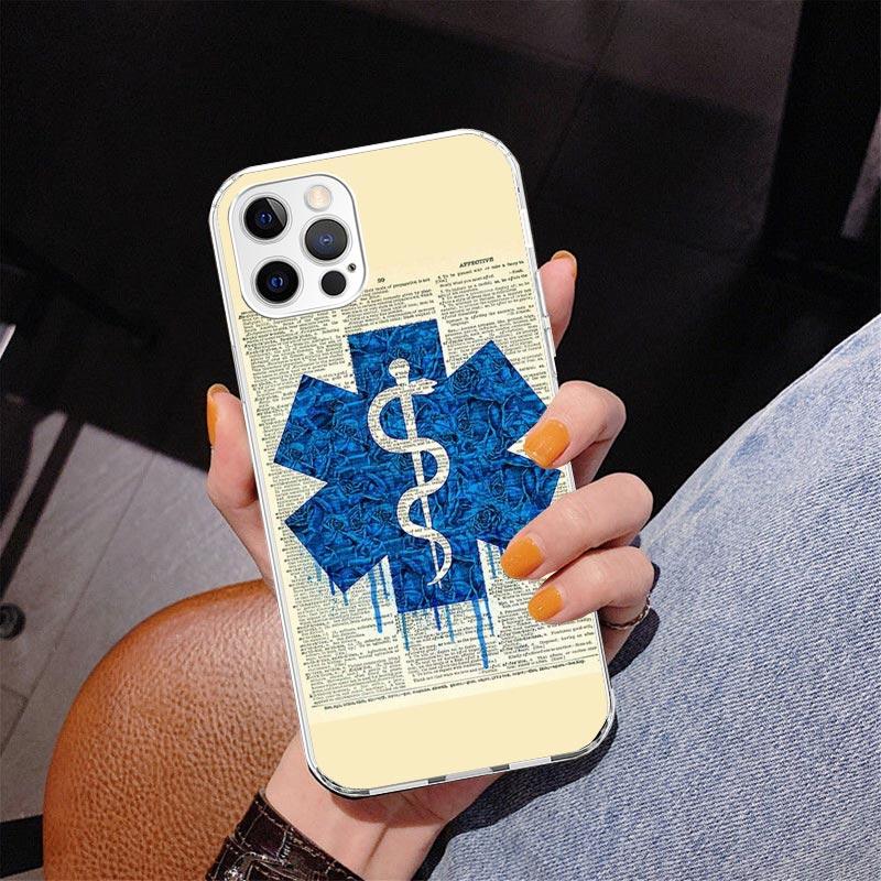 Медицинский спасательный чехол для телефона EMT EMS для iPhone 13 12 Mini 11 Pro Max XS XR X SE 7 8 Plus 5S 5 6S 6 Подарок Печатная крышка Fundas