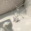 Sterling Silver Double-layer Butterfly Necklace Female Niche Cold Wind Sterling Silver Stacked Collarbone Chain