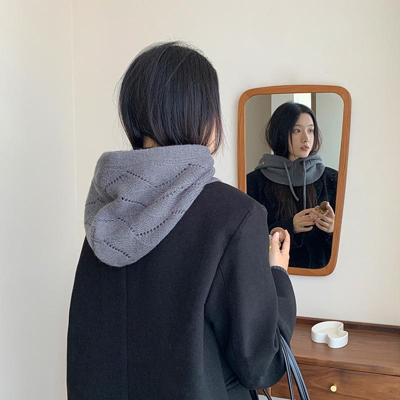 Женская зимняя мягкая шапка-бини, худи, балаклава, шарф с капюшоном - Термальная маска для лица и гетра для шеи, эластичная, регулируемая застежка на шнурке, ветрозащитная