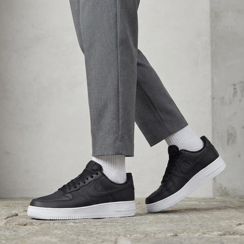 Nike Air Force 1 Low 07 SE черные нейлоновые мужские кроссовки Summit-White FB2048-001