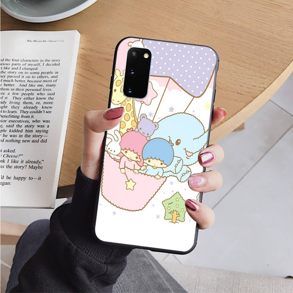 AH49 Little Twin Stars черный чехол для Samsung Note 20 Lite S24 Ultra S23 S22 A05 A06 A11 A71 A15 A16 A13 A24 A25 A33 A52 A53 M55 M35 Sofe Cover