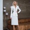 Fashion Women Skirts Sets Designer Slim Fit Office Ladies Prom Birthday Party Formal Wear Outfit Jacket 2 Pieces