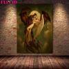 Friendship Between Angels and Demons Retro Art Print Mermaid Posters and Fairy Butterfly Retro Wall Oil Painting