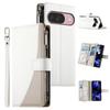 Leather Case For Google Pixel 10 Pro/10/9 Pro/9 Zipper Wallet Color Splicing Flip Phone Cover with Straps