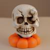 Gothic Style Rotating Pumpkin Ghost Ornament Spooky Halloween Pumpkin Statue  Housewarming Gifts