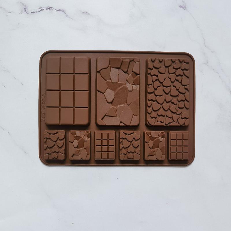 Формы для шоколада Прямоугольная форма для шоколадных плиток Форма для конфет Десерт Вафли Сердце для шоколада Силиконовая форма для выпечки Форма для расплавления воска