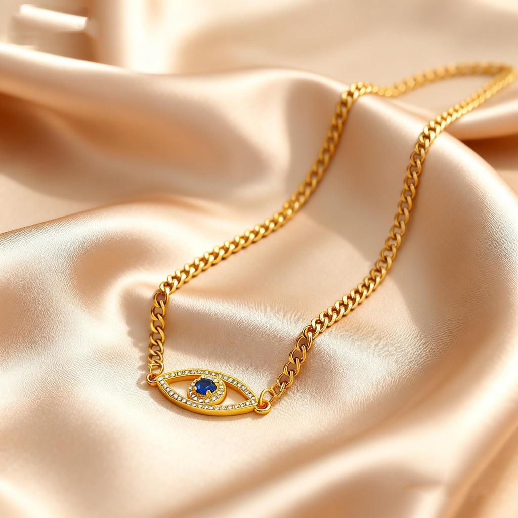 Evil Eyes Pendant Necklace for Women Shiny Zircon Lucky Blue Eye Charm Necklace Boho Luxury Jewelry Gift