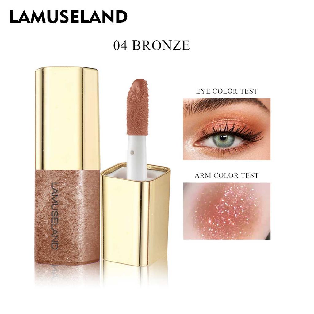 LAMUSELAND Блестящие жидкие тени для век — 8 универсальных цветов для потрясающего макияжа глаз