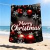 1pc Christmas Decorations Outdoor Flannel Blanket Soft All Season Polyester Throw , Perfect for Picnics & Travel , Picnic Accessory