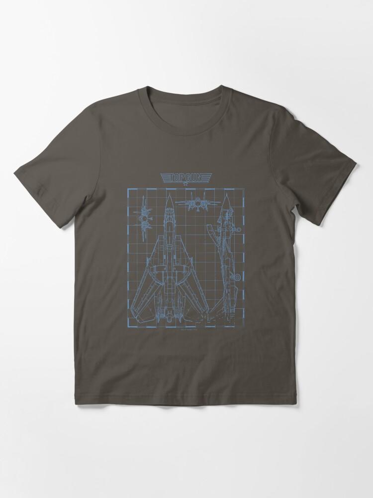 Top Gun Top Gun Iconic Schematic Sukhoi Su-57 Jet Big Chest Logo Essential T-Shirt
