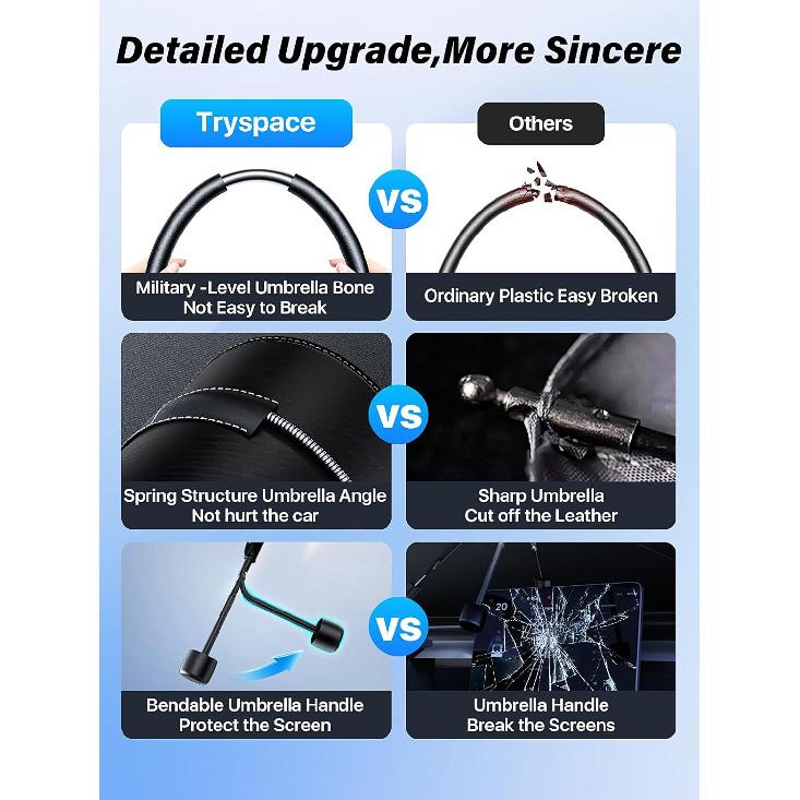 Car Windshield Sun Shade Umbrella - [Silver Heat Shield & UV Reflective] Protector For Cars, Universal Fit Medium (56"X31") | 25°F Cooler, Friendly