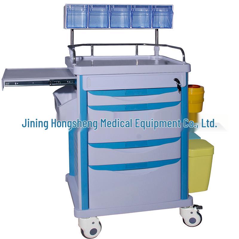Multifunctional Medical Emergency Crash Cart with Thickened Stainless Steel for Medications