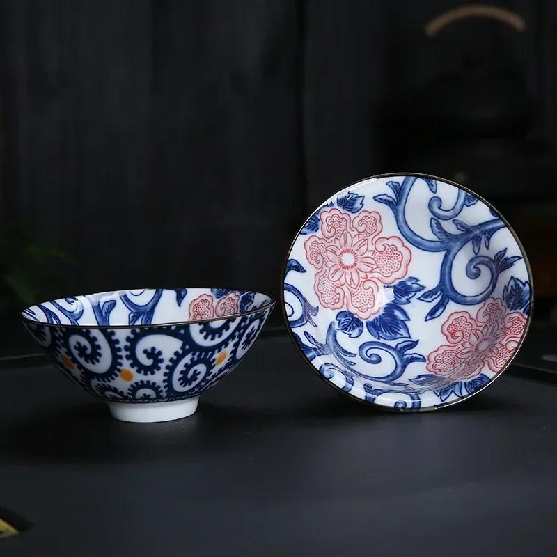 1 шт. китайская бутиковая керамическая чашка для чая, сине-белая фарфоровая чаша для чая, расписанная вручную, чашка для чая для путешествий и медитации, чайный набор 70 мл