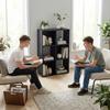 Industrial Style Storage Shelf, Bookcase, Bookshelf with 6 Compartments, for Living Room, Home Study, Black Wood Effect