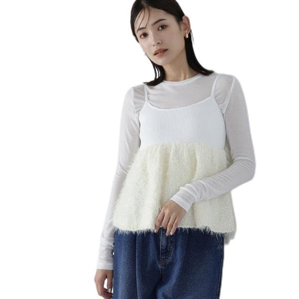 Natural Beauty Basics Popcorn Shaggy Knit Sweater, Camisole, Women's, Off-White