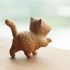 Small Wooden Cat Ornament Wooden Miniature Desk Animal Decoration Gift Animal Miniatures