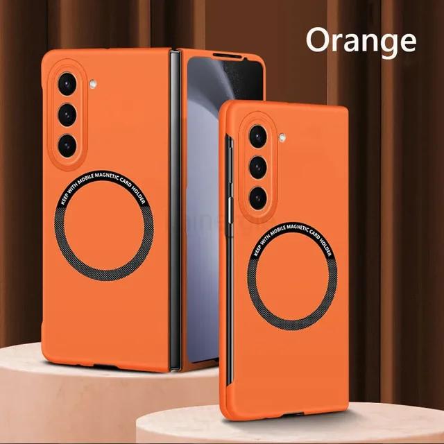 Для Samsung Galaxy Z Fold5 Fold4 Fold3 Fold 3 4 5 5G Беспроводная зарядка Жесткий задний чехол Безрамный Магнитный Для Galaxy Z Fold6