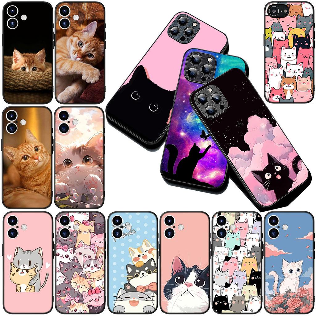 Soft Cover for Samsung Galaxy S20 S22 S21 FE Ultra Plus A07 A17 A15 A16 A25 A57 A37 Casing Phone Case Comics Cat Meow Lovely
