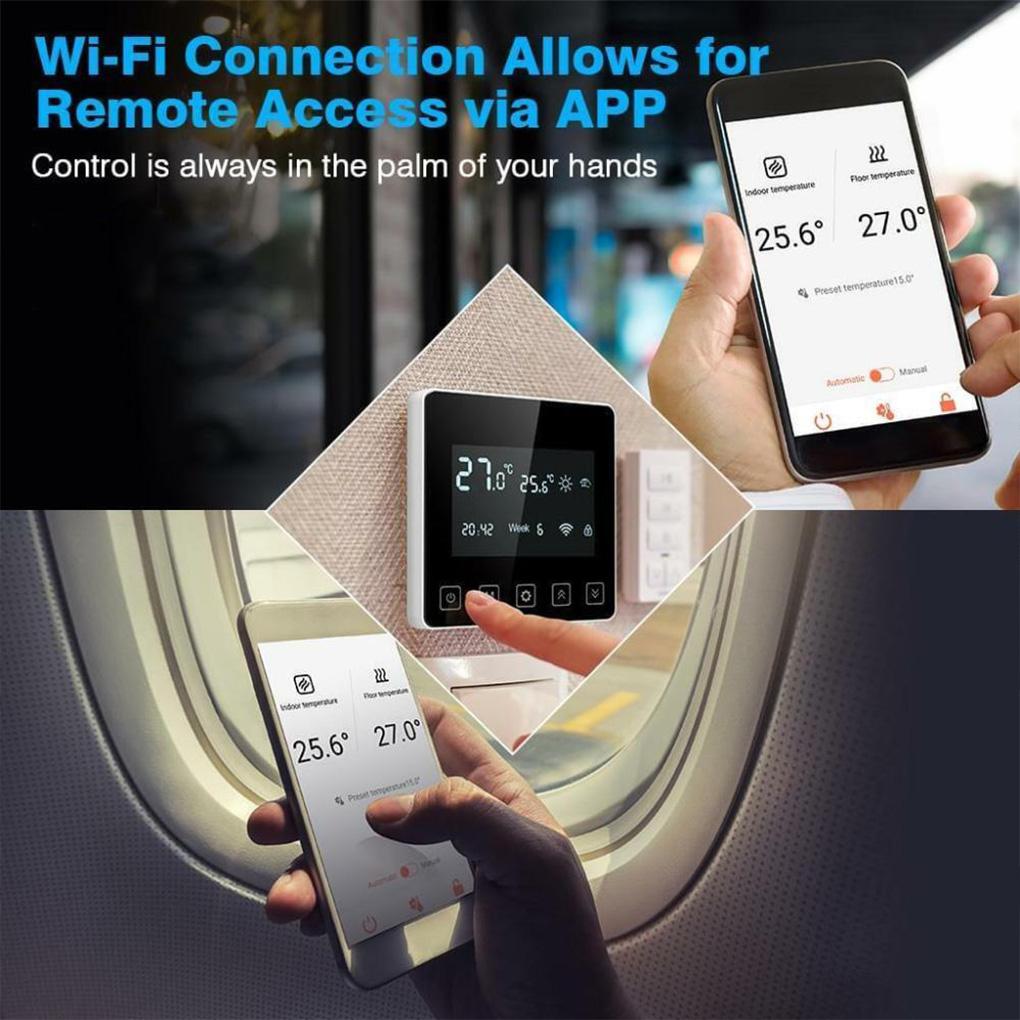 Датчик температуры пола для внутреннего обогрева, ЖК-дисплей, сенсорный экран, датчик температуры, профессиональный умный термостат для дома, тип 2
