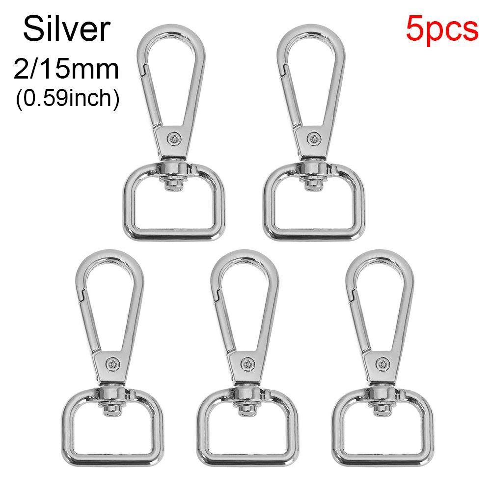 5pcs Hardware DIY KeyChain Split Ring Collar Carabiner Snap Bags Strap Buckles Lobster Clasp Hook