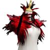 Gothic Style Fake Collar with Layered Feathers Lightweight Durable Fabric Feather Cape Black Shawl Versatile Accessory