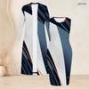 Women Plus Size Two Piece Set Printed Long Sleeve Open Front Cardigan Sleeveless Bodycon Dress