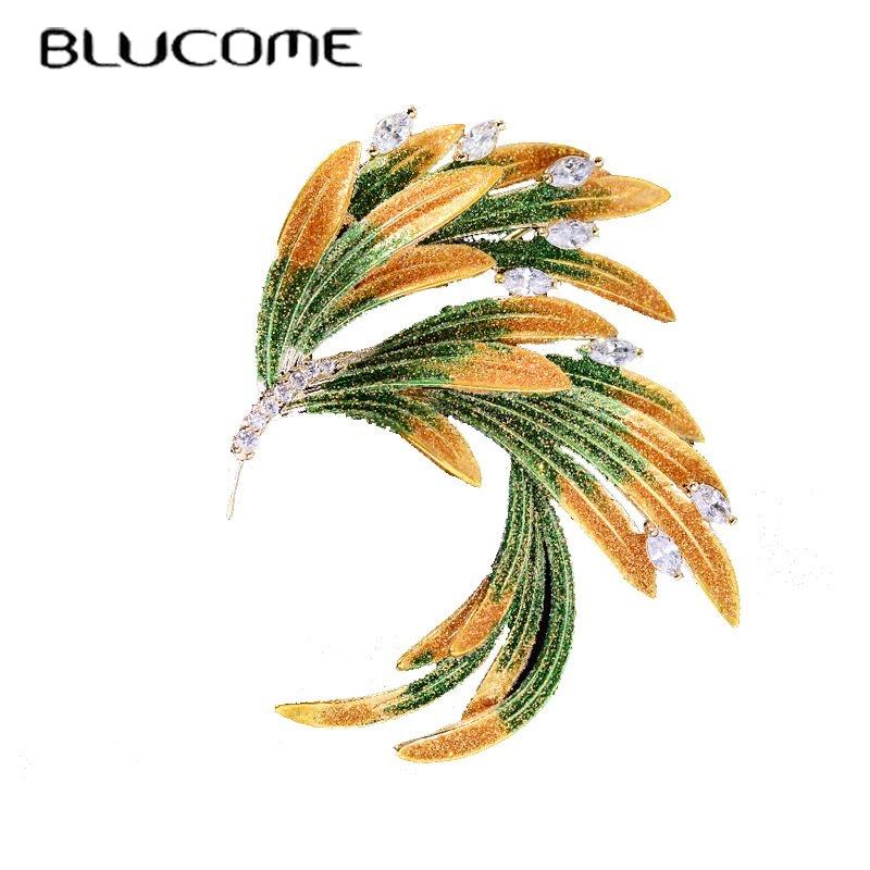 Blucome New Phoenix Wing Flower Brooch Elegant Suit Cheongsam Atmosphere Animal Wing Corsage Accessories Suit Brooches