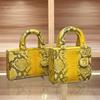 Genuine Python Print Leather Women's Shoulder Bag - 2025 Crossbody Fashion Handbag