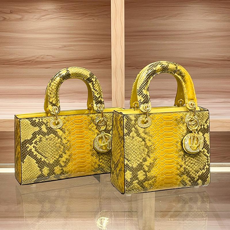 Genuine Python Print Leather Women's Shoulder Bag - 2025 Crossbody Fashion Handbag