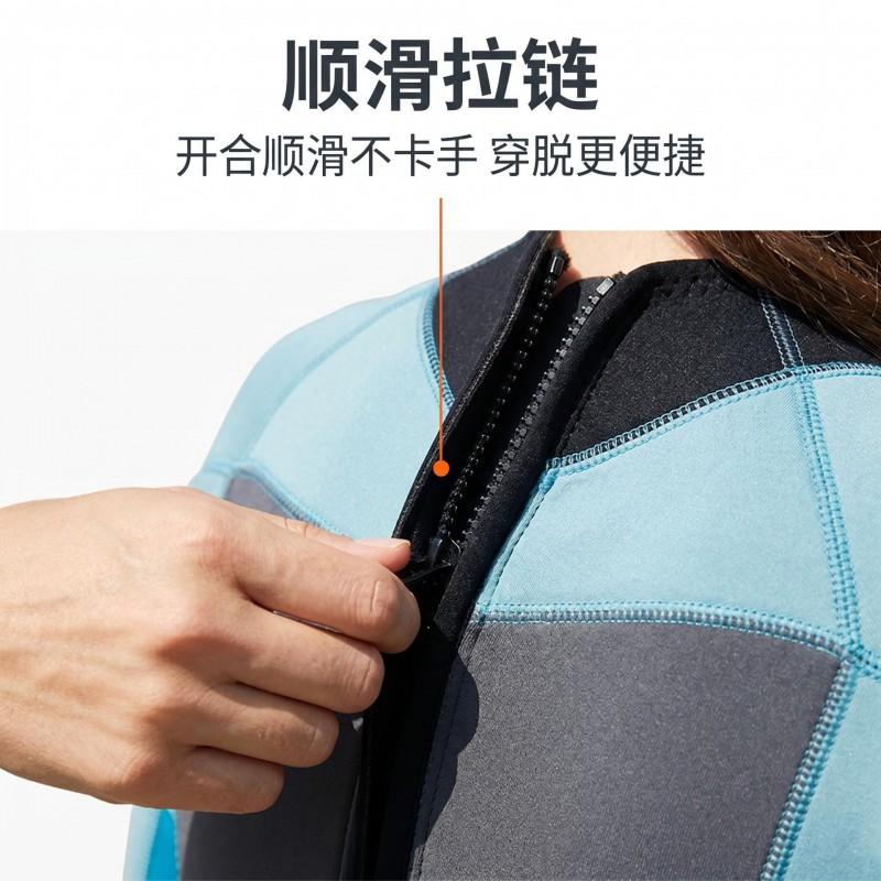Womens Color-Block Full Wetsuit Scuba Diving Surfing Breathable Dive Suit