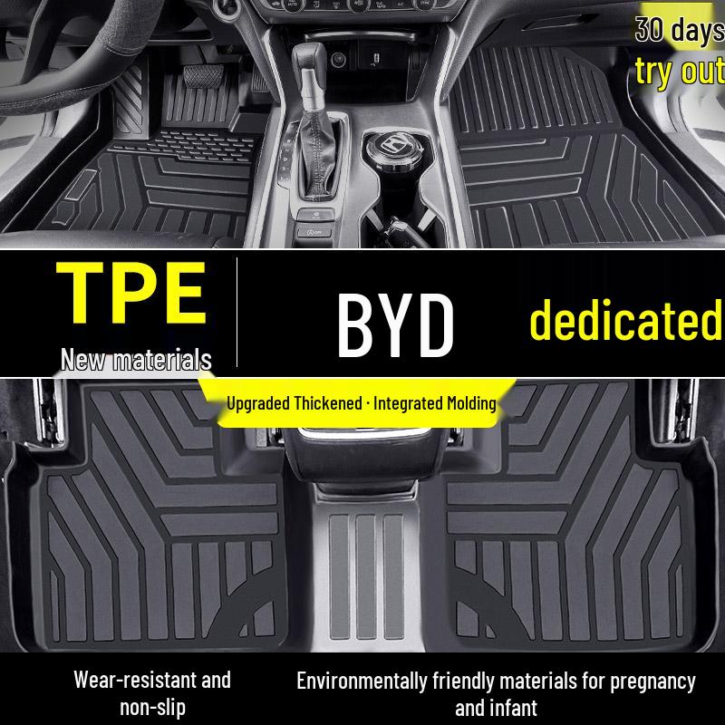 Индивидуальные коврики TPE для автомобилей BYD: Qin Plus, Song L, Han DMI, Полностью окруженный Юань, Tang EV, Dolphin, F3, Seal