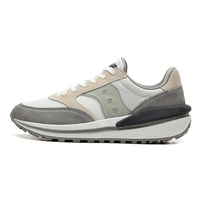 SAUCONY Jazz Renew Сетка Нейлон Спортивные Удобные Износостойкие Дышащие Низкие Повседневные Кроссовки Унисекс Белый Серый S79040-2