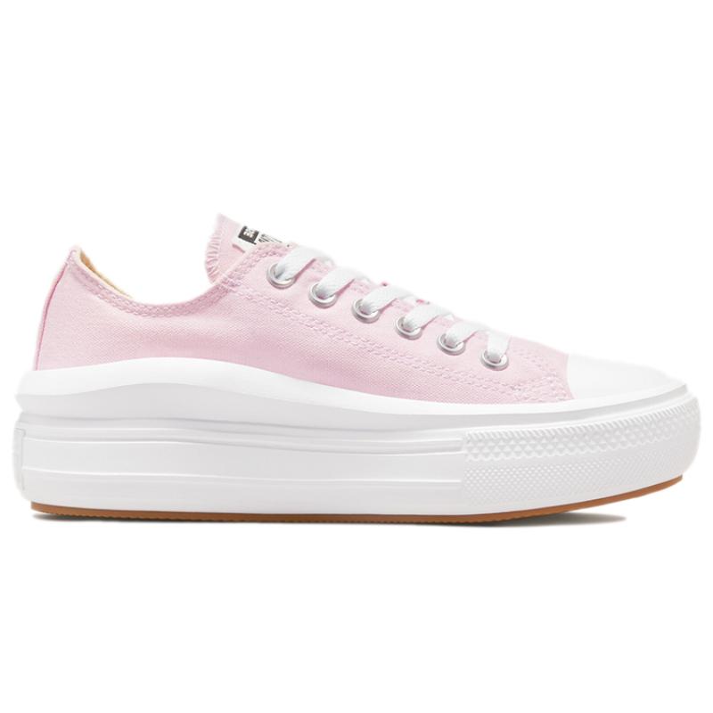 Converse Chuck Taylor All Star Move Удобные и универсальные низкие парусиновые кеды Женские розово-белые