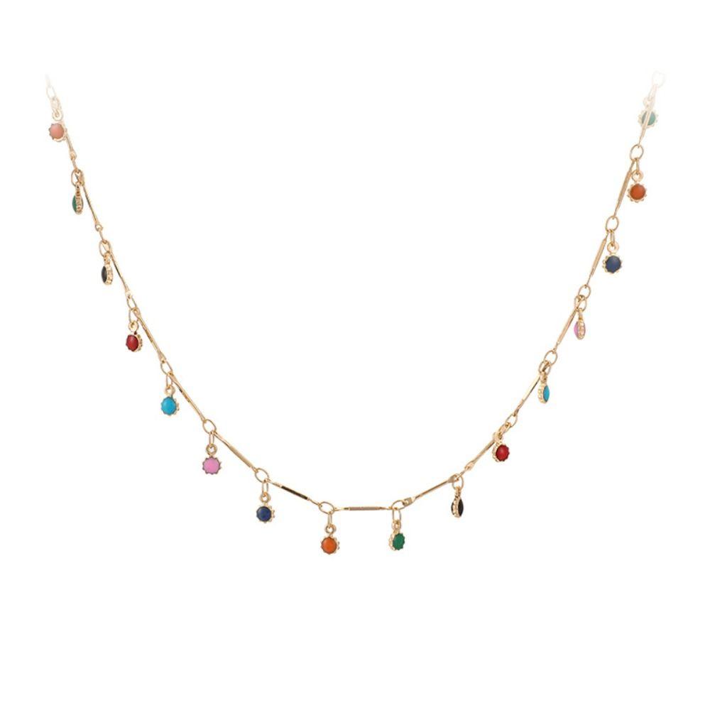 Retro Short Choker Candy Color Clavicular Chain Fashion Jewelry Collar Women