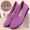 Women's Breathable Mesh Shoes Anti Slip Flat Bottomed Shoes for Middle-aged and Elderly Mothers Shallow Mouth Single Shoes