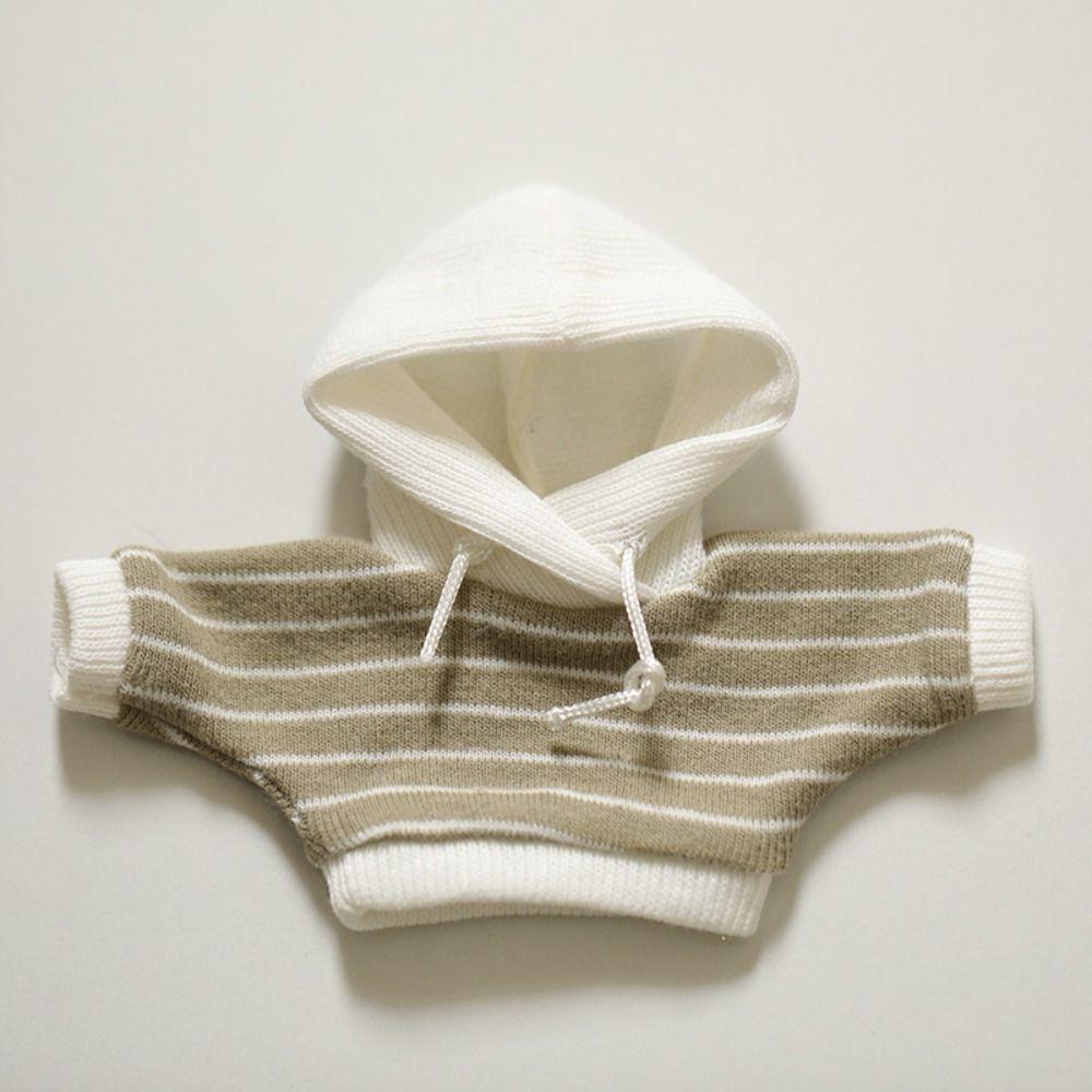 Solid Color 12cm Plush Doll Clothes Stripe No Attributes Doll Clothes  Doll Accessories