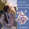 Корейский платок-повязка в гусиную лапку: Ретро бант-лента для женского хвостика