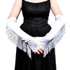 Stretch Lady Long Gloves Opera Stage Dance Mittens Costume Fringe Tassel Gloves Girls