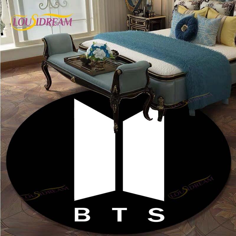 Kpop Bangtan Boys Круглые ковры для гостиной Ковры Мягкий фланелевый ковер для пола Ковер в спальню Коврик для детей Кухонный ковер