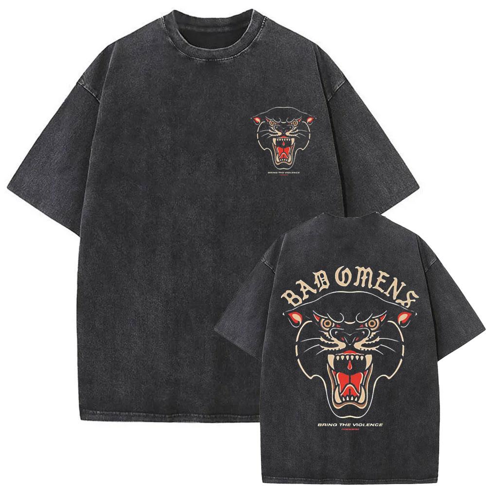 Washed Vintage Rock Band Bad Omens Graphic Tshirt Do You Feel Love Tour 2026 T Shirt Men Women Casual Oversized Cotton Tshirts