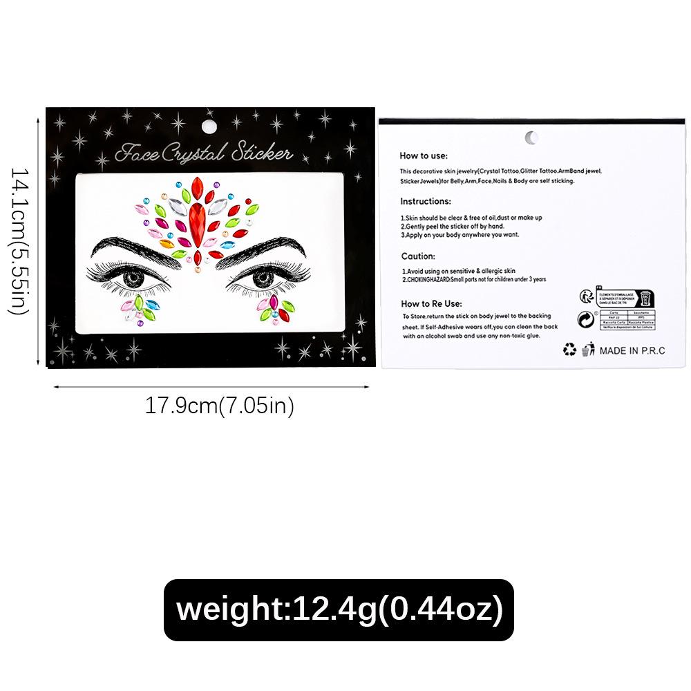 Красочные стразы для лица для музыкальных фестивалей и вечеринок