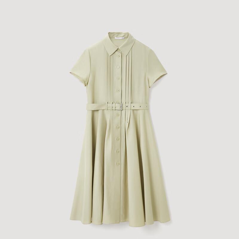 Платье женское А-силуэта с присборенной талией и короткими рукавами