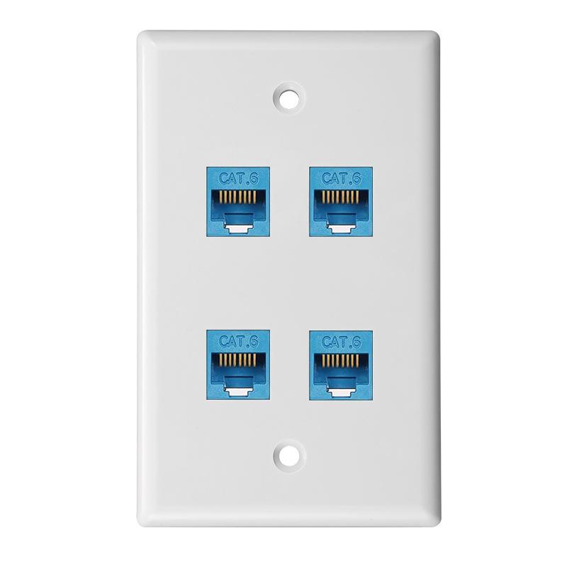 1Pack Cat6 Ethernet Wall Plate RJ45 Female-Female Keystone Jack Cat6/5e Compatible Flame Retardant Home Office DIY Wiring Panels