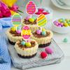12/24pcs Colorful Easter Eggs Cupcake Toppers Spring Eggs Paper Cake Picks Easter Day Cake Decorations Easter Theme Supplies