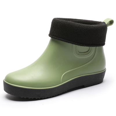 Непромокаемые сапоги, женские теплые уличные ботинки, модная зимняя обувь, непромокаемая рабочая обувь, резиновые ботильоны без шнуровки, женские галоши