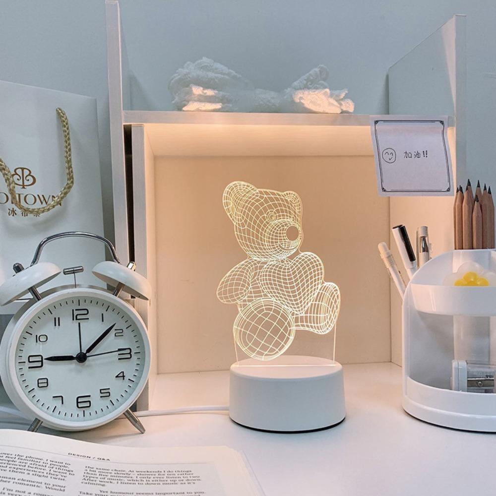 Creative Led Night Light Usb Plug Night Light Monochrome Bedside 3d Night Light